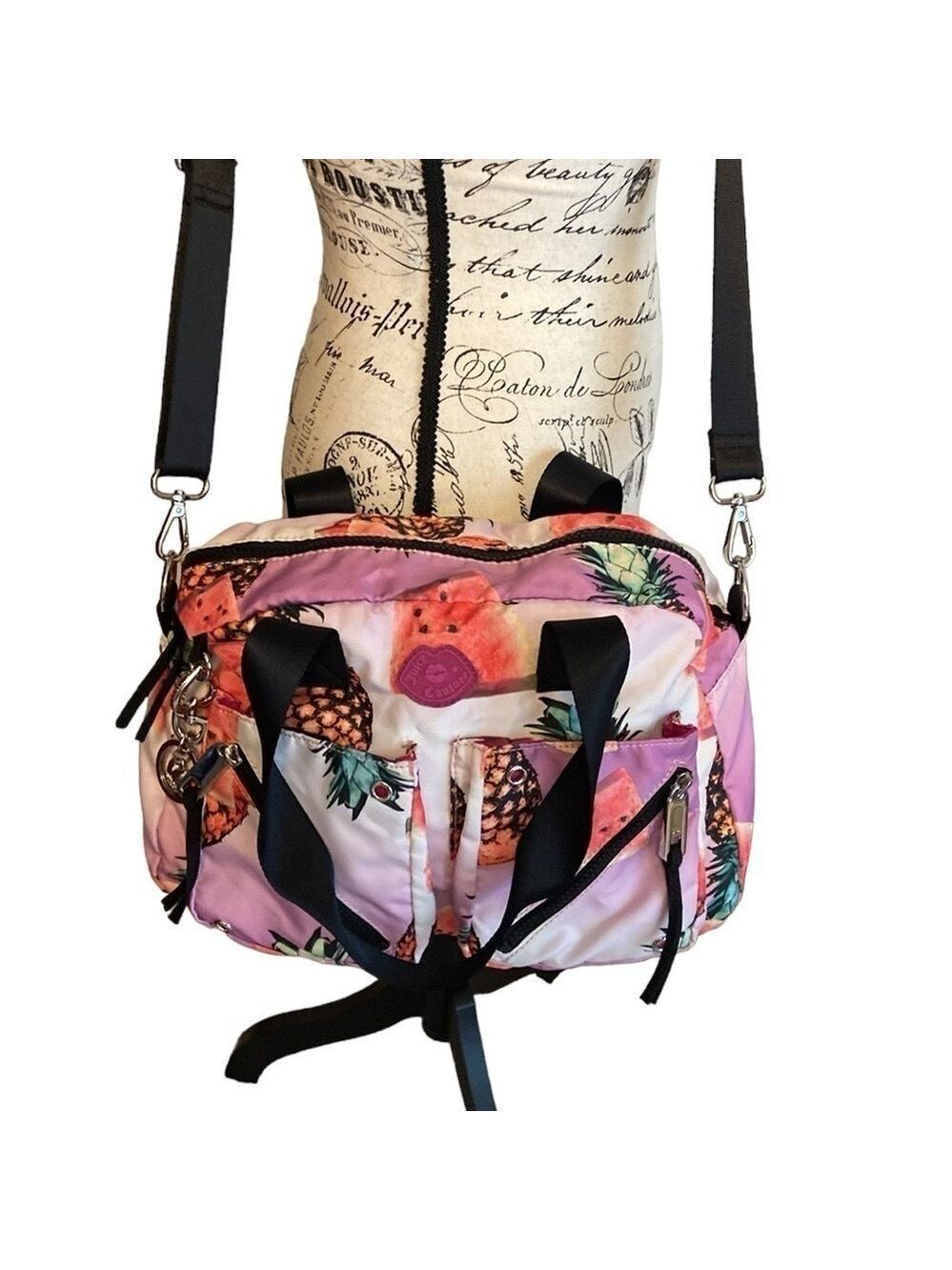 Juicy Couture Crossbody Satchel Tropical Fruit Master Pink Multi